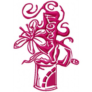 Graffiti balloon with flowers embroidery design - Embroidery Design