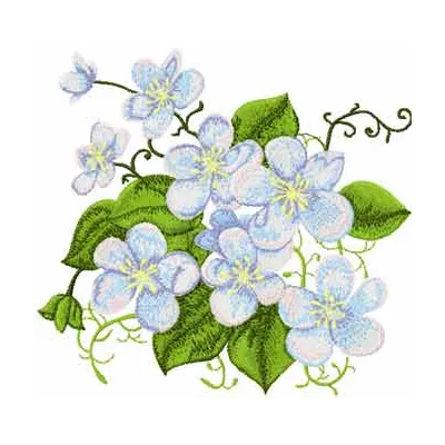 Preview of Forget Me Not embroidery design featuring delicate floral motifs, ideal for stitching on various fabric items.