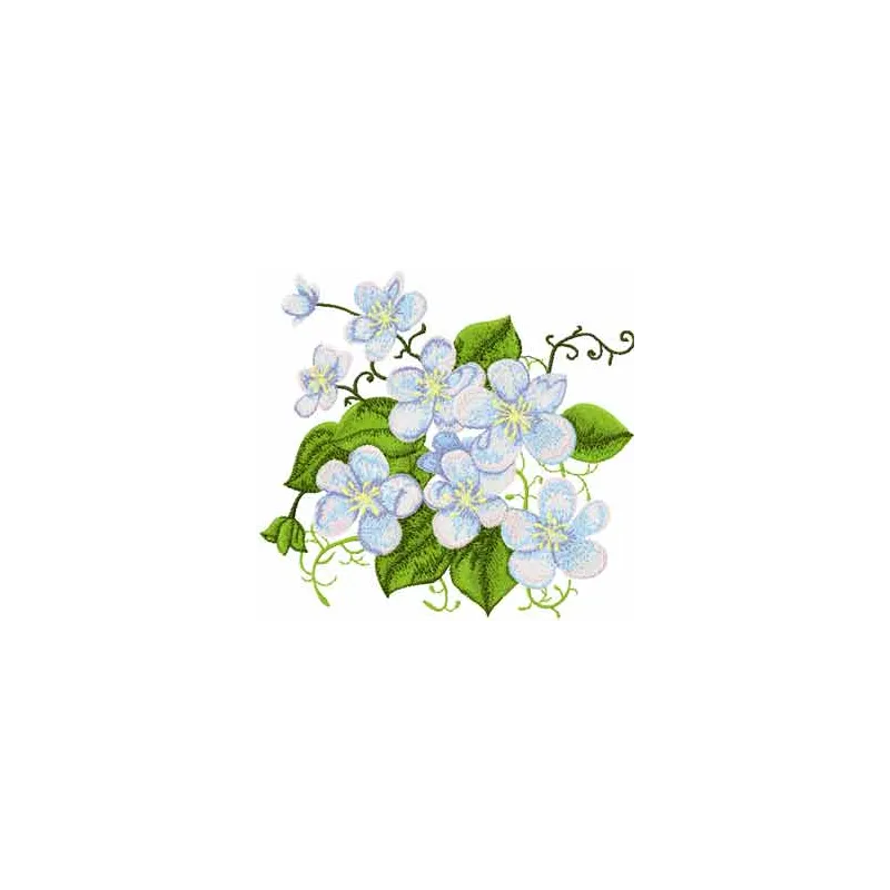Preview of Forget Me Not embroidery design featuring delicate floral motifs, ideal for stitching on various fabric items.