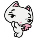 Adorable little cute kitty embroidery design featuring a playful feline, perfect for various crafting projects.