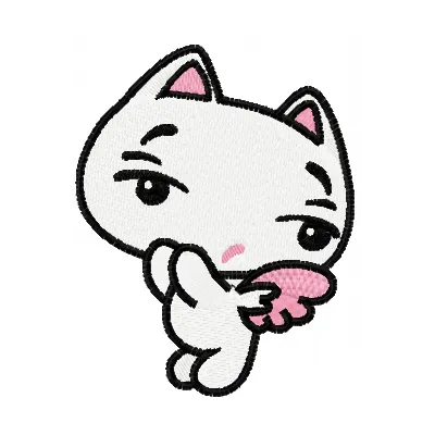 Adorable little cute kitty embroidery design featuring a playful feline, perfect for various crafting projects.