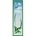 Summer bookmark embroidery design featuring vibrant floral motifs, ideal for decorative stitching on bookmarks.