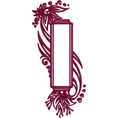 Intricate frame with flowers embroidery design, perfect for FSL and decorative stitching projects.