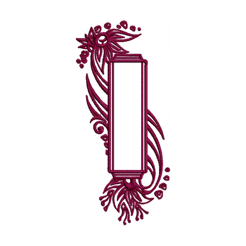 Intricate frame with flowers embroidery design, perfect for FSL and decorative stitching projects.