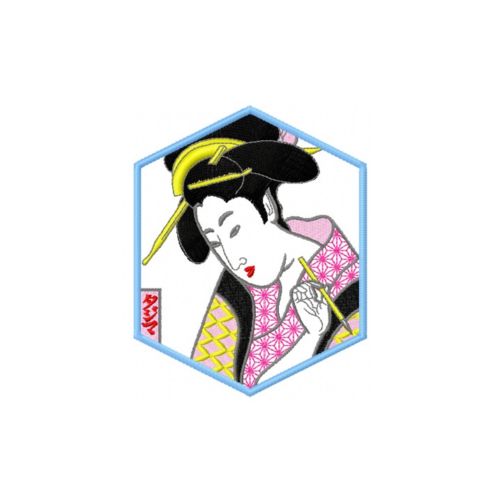 Geisha embroidery design - Embroidery Design