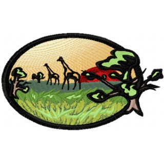 African savanna embroidery design - Embroidery Design