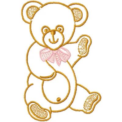 Teddy Bear embroidery design showcasing a cute stuffed bear pattern for creative stitching projects.