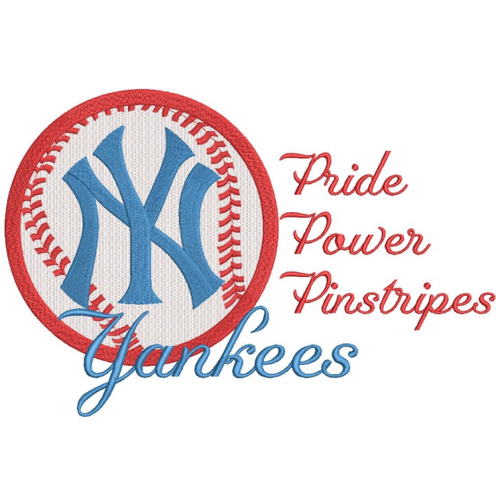 New York Yankees pride power pinstripes embroidery design - Embroidery Design