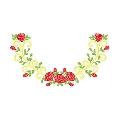 Preview of a beautiful roses embroidery design, showcasing intricate stitching patterns for FSL and decoration projects.