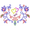 Preview of a two flowers modern variant embroidery design, ideal for FSL and decorative stitching projects.