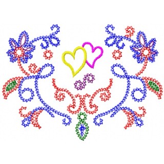 Two flowers modern variant embroidery design - Embroidery Design