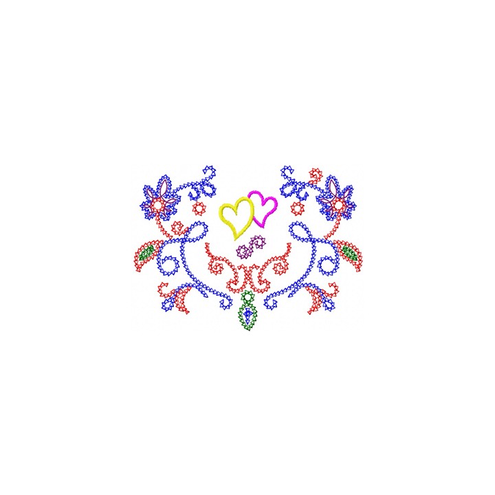 Two flowers modern variant embroidery design - Embroidery Design