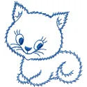 Cute Kitty embroidery design showcasing a playful cat motif, perfect for stitching on t-shirts and tote bags.