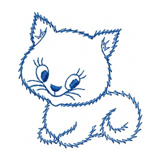 Cute Kitty embroidery design - Embroidery Design