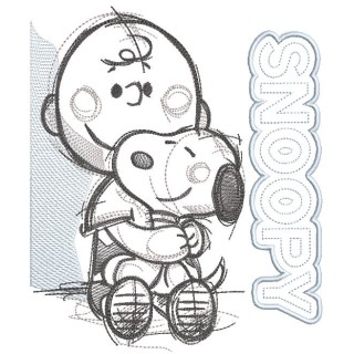 Snoopy hugs Charlie brown embroidery design - Embroidery Design