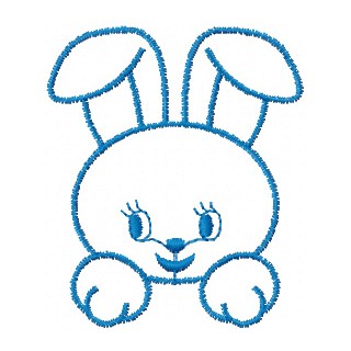 Little happy bunny face embroidery design - Embroidery Design