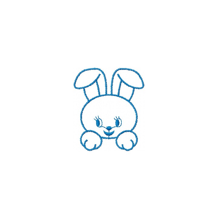 Little happy bunny face embroidery design - Embroidery Design
