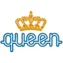 Preview of a Queen embroidery design featuring a regal motif, ideal for stitching on apparel and home decor.