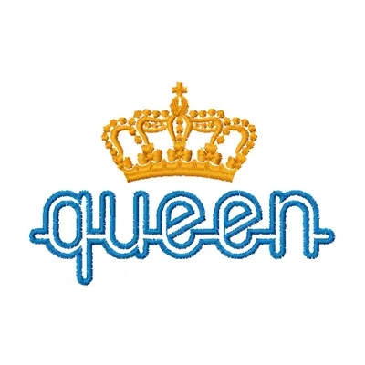 Preview of a Queen embroidery design featuring a regal motif, ideal for stitching on apparel and home decor.
