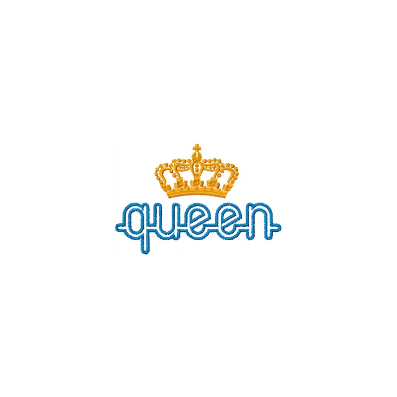 Preview of a Queen embroidery design featuring a regal motif, ideal for stitching on apparel and home decor.