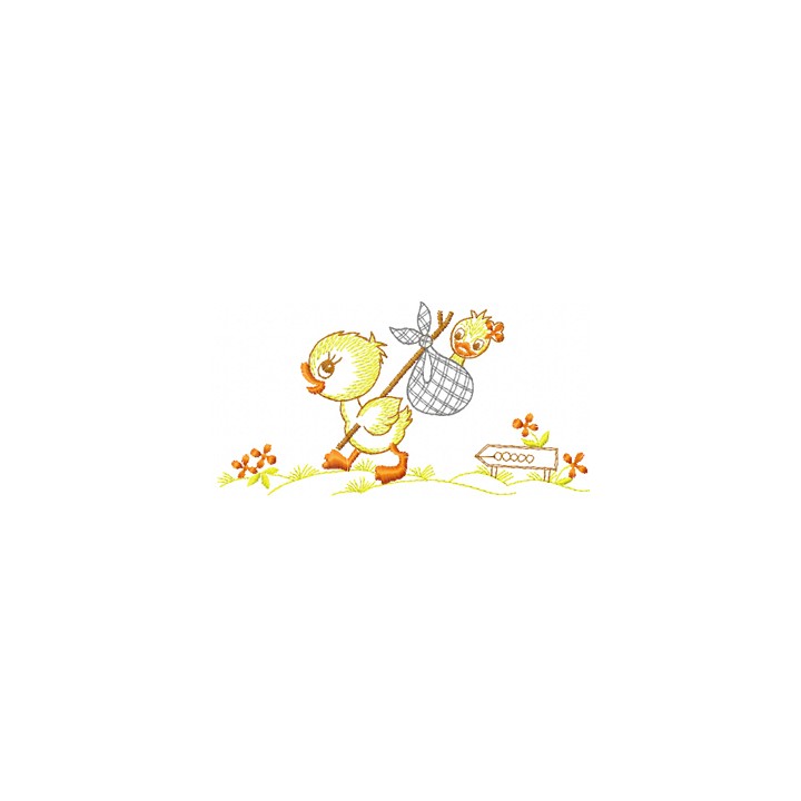 Happy walking duck embroidery design - Embroidery Design