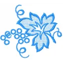 Preview of a blue leaf embroidery design, showcasing a delicate floral motif for creative stitching projects.