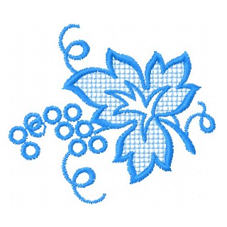 Blue leaf embroidery design - Embroidery Design