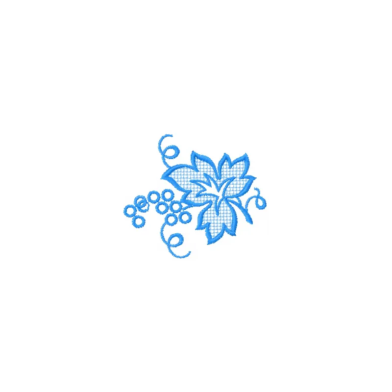 Preview of a blue leaf embroidery design, showcasing a delicate floral motif for creative stitching projects.