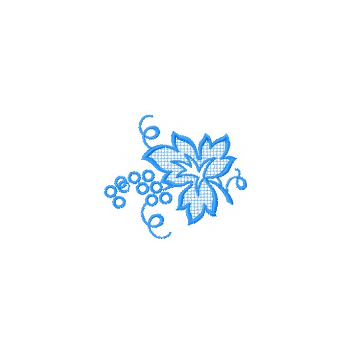 Blue leaf embroidery design - Embroidery Design