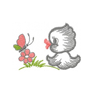 Chicken and flower embroidery design - Embroidery Design