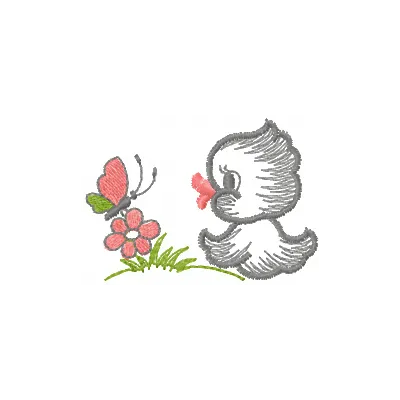 Charming chicken and flower embroidery design showcasing vibrant colors and intricate stitching details.