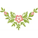 Flower decor embroidery design showcasing intricate floral patterns ideal for embellishing various fabric items.
