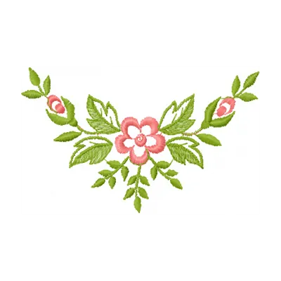 Flower decor embroidery design showcasing intricate floral patterns ideal for embellishing various fabric items.