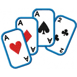 Playing card embroidery design - Embroidery Design