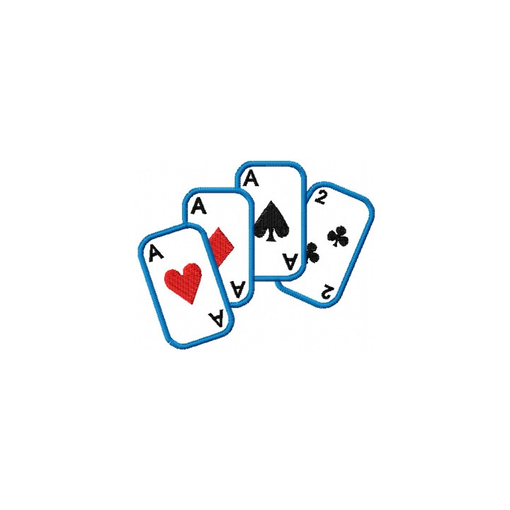 Playing card embroidery design - Embroidery Design