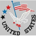 USA Eagle embroidery design showcasing an intricate eagle motif, perfect for travel-themed projects.