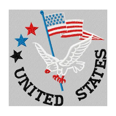 USA Eagle embroidery design showcasing an intricate eagle motif, perfect for travel-themed projects.