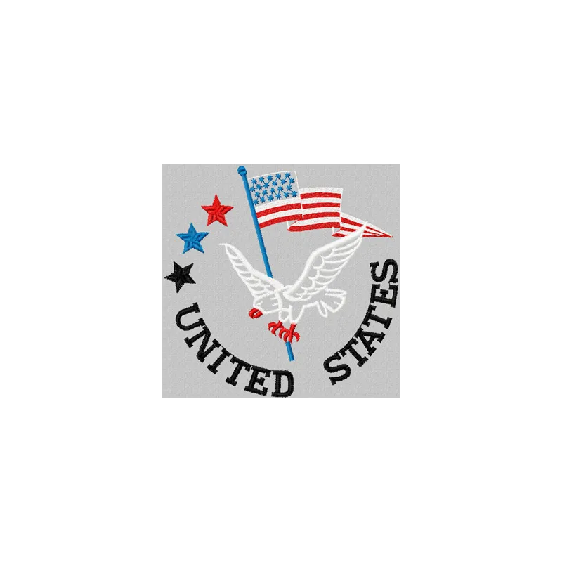 USA Eagle embroidery design showcasing an intricate eagle motif, perfect for travel-themed projects.