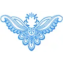 Blue Rhapsody embroidery design showcasing intricate floral motifs suitable for FSL and decoration projects.