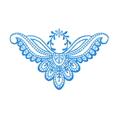 Blue Rhapsody embroidery design showcasing intricate floral motifs suitable for FSL and decoration projects.