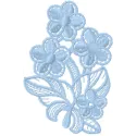 Flower lace embroidery design preview showcasing intricate floral patterns for FSL and decorative stitching.