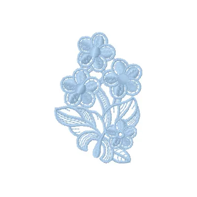 Flower lace embroidery design preview showcasing intricate floral patterns for FSL and decorative stitching.