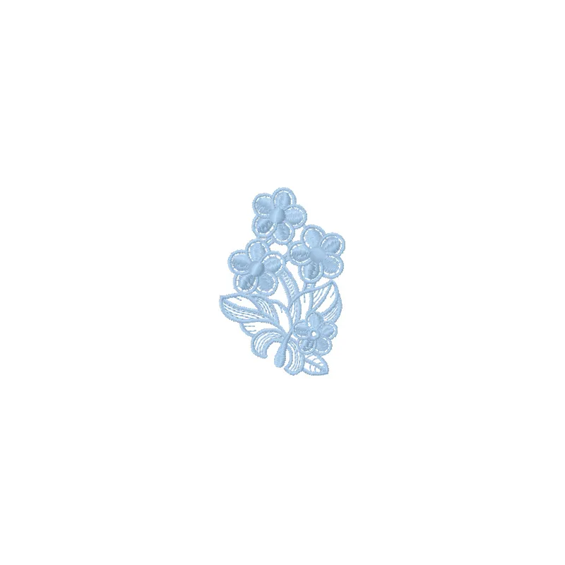Flower lace embroidery design preview showcasing intricate floral patterns for FSL and decorative stitching.
