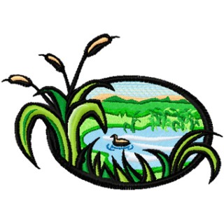 Hunting landscape embroidery design - Embroidery Design