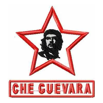 Che Guevara cartoon embroidery design showcasing a bold and artistic stitched motif for creative projects.