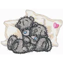 Teddy Bear we sleep embroidery design showcasing a cute teddy bear motif for stitching on baby onesies or blankets.