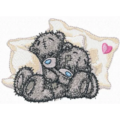 Teddy Bear we sleep embroidery design showcasing a cute teddy bear motif for stitching on baby onesies or blankets.