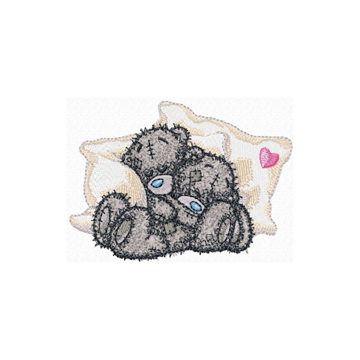 Teddy Bear we sleep embroidery design - Embroidery Design