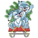 Preview of Christmas Bunnies embroidery design featuring playful bunnies in festive attire, perfect for holiday projects.