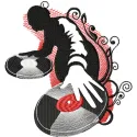 Disco Man embroidery design showcasing a lively figure ready to dance, perfect for embellishing apparel and accessories.